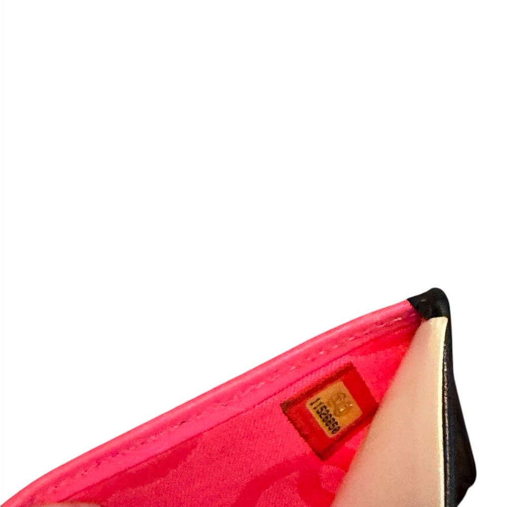 Chanel Vintage Cambon Ligne Compact Wallet Black Neon Pink Full Set Box Card - Picture 8 of 11